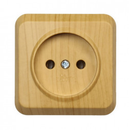 Розетка SMARTBUY (SBE-03lw-10-S1-N) Юпитер, 1-местная, светлое дерево