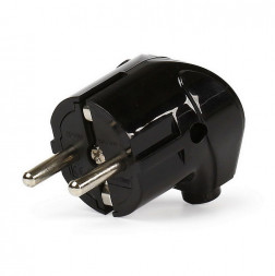 вилка SMARTBUY (SBE-16-P02-b) Вилка угловая с заземлением черная 16А 250В