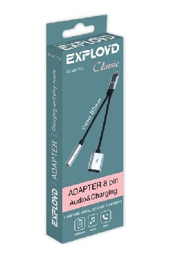 Переходник EXPLOYD EX-AD-762 Переходник Jack 3,5mm - 8 Pin Classic серебро