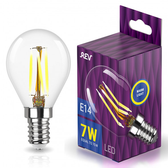 Лампа светодиодная REV 32482 9 FILAMENT G45/E14/7W/2700K