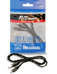 Кабель AVS IP-521 для iphone 5 (1м) (плоский текстиль)