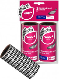 Сменный блок YORK СТАЙЛ Пепита для ролика-щётки 20 листов, 2шт. 68160