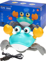 Игрушка NO NAME Заводная игрушка. Краб. 14х23х11 (голубой, USB, ходит по суше)(Арт. Y23393176-2)
