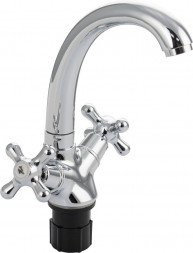 Смеситель для кухни BRIMIX 4411 Смеситель для кухни, металлокерамика, из высокопрочного АБС пластика, ручка КРЕСТ, цвет ХРОМ.