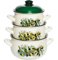 Набор кастрюль INTEROS Маслины Набор 3-х предметный 15231