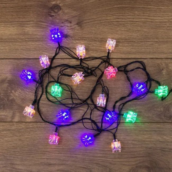 Гирлянда NEON-NIGHT (303-061) ГИРЛЯНДА &quot;КУБИКИ&quot; 20 LED МУЛЬТИ 2,8 М С КОНТР-М