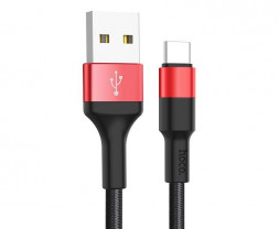 Дата-кабель Type-C HOCO (6957531080251) X26 USB (m) - Type-C (m) 1m - черный/красный