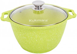 Кастрюля KUKMARA к41tsl а/пр литая 4,0л стекл/кр Trendy style lime
