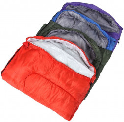 Мешок спальный РУССО ТУРИСТО Спальник туристический с капюшоном, 210х75см, полиэстер 170T, 950 гр., холлофайбер 250 г/м2, +5С 122-041