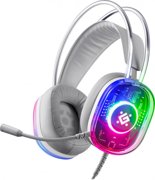 Гарнитура DEFENDER (64575) Cyborg белый, 7.1, RGB, провод 2 м