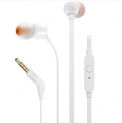 Наушники вкладыши проводные JBL TUNE 110 WHITE (JBLT110WHT) [ПИ]
