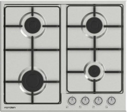 Нез.вар.панель газовая NORDEN NORD 6L4G IX нержавеющая сталь