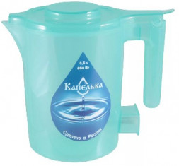 Чайник электрический КАПЕЛЬКА, 0,5л., 600Вт, зеленый (003911)