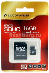 Карта памяти SILICON POWER MicroSDHC 16GB Class6+адаптер