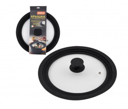 Крышка MALLONY Крышка универсальная CAPPELLO, мультиразмер: 24/26/28см, из закал стекла, с сил ободком (003581)