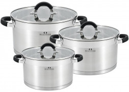Набор посуды BELLA CUCINA BC-2104 Набор посуды, 6пр, 1,8л, 2,5л, 3,5л, нерж. сталь