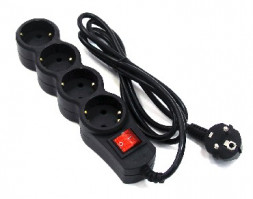 Сетевой фильтр 5BITES SP4B-118 - 4 роз - 1,8 м - черный