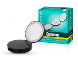 Светильник CAMELION (13003) M216-DL черный (Зеркало тройное с LED подсветкой, 1х/5х/7х, 4хCR2032)