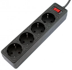 Сетевой фильтр 5BITES SP4B-518 GARDA - 4 роз - 1,8 м - черный