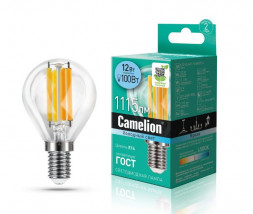 Лампа CAMELION (13713) LED12-G45-FL/845/E14