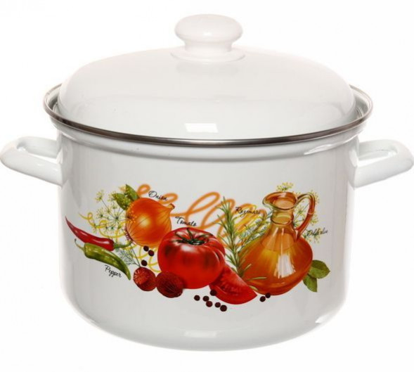 Кастрюля ЛЫСЬВА 1615АП2/4 Итальянская кухня, эмал. 4,5л