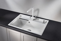 Мойка кухонная GRANULA KS-7301 АРКТИК (БЕЛЫЙ) кварц