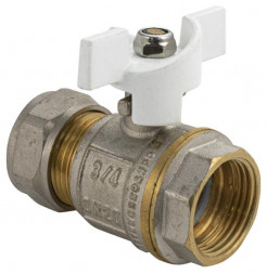 Кран TITAN 277 Кран для металопластика 20х3/4 ц/г белая бабочка/латунный