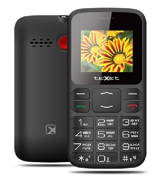 Телефон мобильный TEXET TM-B208 Black (2 SIM)