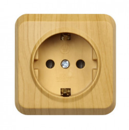 Розетка SMARTBUY (SBE-03lw-16-S1-Z) Юпитер, 1-местная, светлое дерево
