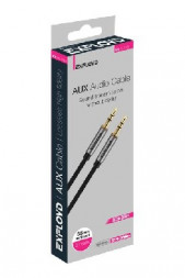 Кабель EXPLOYD EX-K-639 AUX Jack 3,5mm (M) - Jack 3,5mm (M) круглый силикон 2M чёрный SONDER