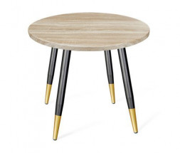 Стол SHEFFILTON SHT-TU14/80 МДФ чёрный муар/золото/дуб сонома светлый металл/МДФ (193453)