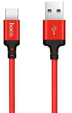 Кабель HOCO (6957531062875) X14 USB (m)-Type-C (m) 1.0м - красный/черный