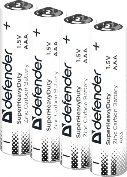 Батарейки DEFENDER (56046) R03-12S ААА, шринк, 12 шт., Zinc