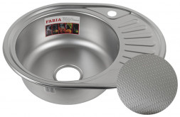 Мойка врезная FABIA 62330DL Мойка врезная, декор, 57х45 см, левая, толщина 0,8 мм, глубина 160 мм + большой сифон с переливом