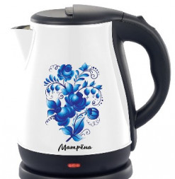 Чайник МАТРЁНА MA-003 нержавейка белый гжель