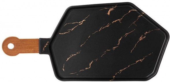 Менажница LEFARD МЕНАЖНИЦА С ДЕРЕВЯННОЙ РУЧКОЙ КОЛЛЕКЦИЯ "ЗОЛОТОЙ МРАМОР" ЦВЕТ:BLACK 40*19 СМ 412-201