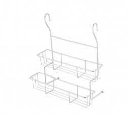 Полка двухъярусная навесная для кухни MALLONY Полка двухъярусная навесная для кухни FORTUNA PR-06, 28,5*14*30,5 см (008439)