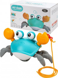 Игрушка NO NAME Заводная игрушка. Краб. 21,5х10,5х12,5 (голубой, плавает в воде, ходит по суше)(Арт. Y9708118-2)