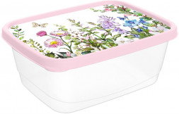 HOMVER Цветущий луг прямоугольный 0,5л с декором (светло-розовый) 223110807/01