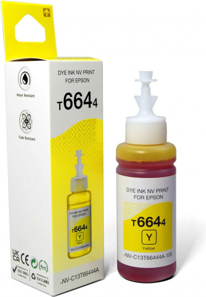 Чернила NV PRINT Чернила NVP T6644 (NV-C13T66444A) для аппаратов Epson (70 ml) Yellow (в коробке) совместимые