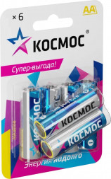 Батарейка КОСМОС KOCLR6BL6 серебро/голубой