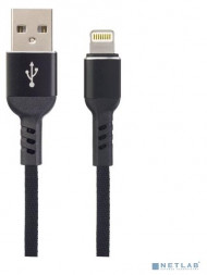 Кабель PERFEO (I4316) USB A вилка - Lightning вилка, 2.4A, черный, длина 1 м., Light Premium