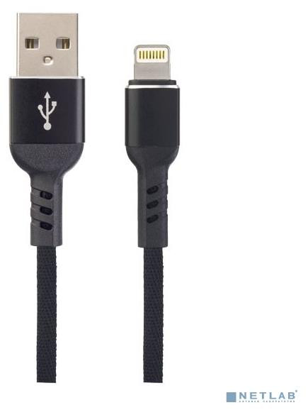 Кабель PERFEO (I4316) USB A вилка - Lightning вилка, 2.4A, черный, длина 1 м., Light Premium