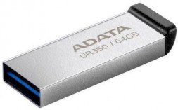 Флеш накопитель A-DATA UR350 64Gb металл/черный (UR350-64G-RSR/BK)