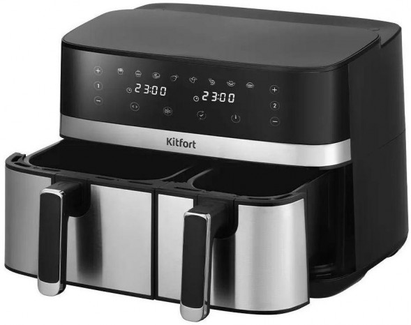 Аэрогриль KITFORT КТ-2261, черный и серебристый