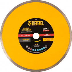 Алмазный диск DENZEL Диск алмазный сплошной, супертонкий, 300 х 25,4 мм, горячее прессование, мокрое резание 73164