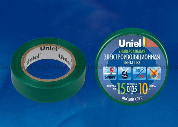 Изоляционная лента UNIEL (04512) UIT-135P 10/15/01 GRN