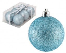 Шары и украшения ВОЛШЕБНАЯ СТРАНА Шары блестящие в наборе 6шт. голубой 001475