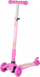 Самокат VELOBIBI 3-х колесный City (54*11*62-84см,кол. 118/76мм PU, склад. ручка, до 50кг) розовый СМК-2614 ПП-00220252