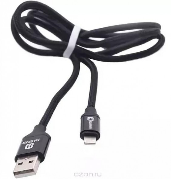 USB кабель HARPER BRCH-510 BLACK USB - 8PIN 1м нейлоновая оплетка